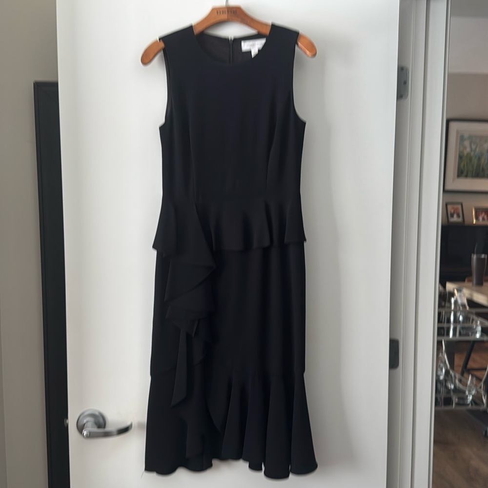 Dress Michael Kors collection  black sleeveless with ruffle skirt